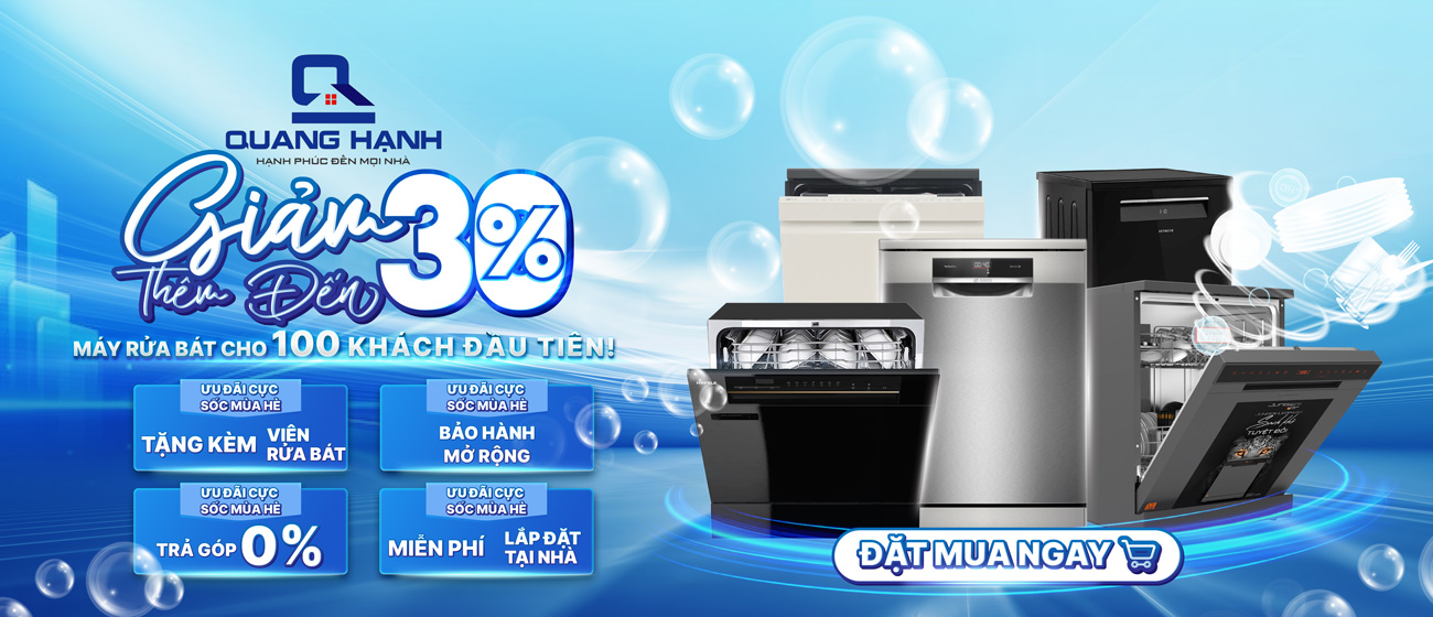GIẢM THÊM ĐẾN 30% MÁY RỬA BÁT